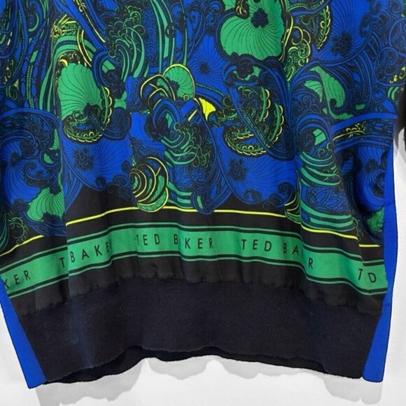 TED BAKER Bekii Stargaze Woven Front Sweater In Dark blue size 3 (US6-8) - Picture 14 of 15